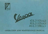 Bedienungsanleitung Vespa 125 42.L.2 - 125 92.L.2 - 150 102.L.2
