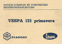 Bedienungsanleitung Vespa 125 Primavera
