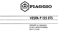 Bedienungsanleitung Vespa P 125 ETS (VMS1T)
